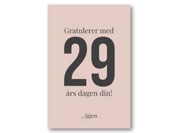  Gratulerer med 29 års dagenigjen | 10x15 cm ikke relevant - Papirkort.no